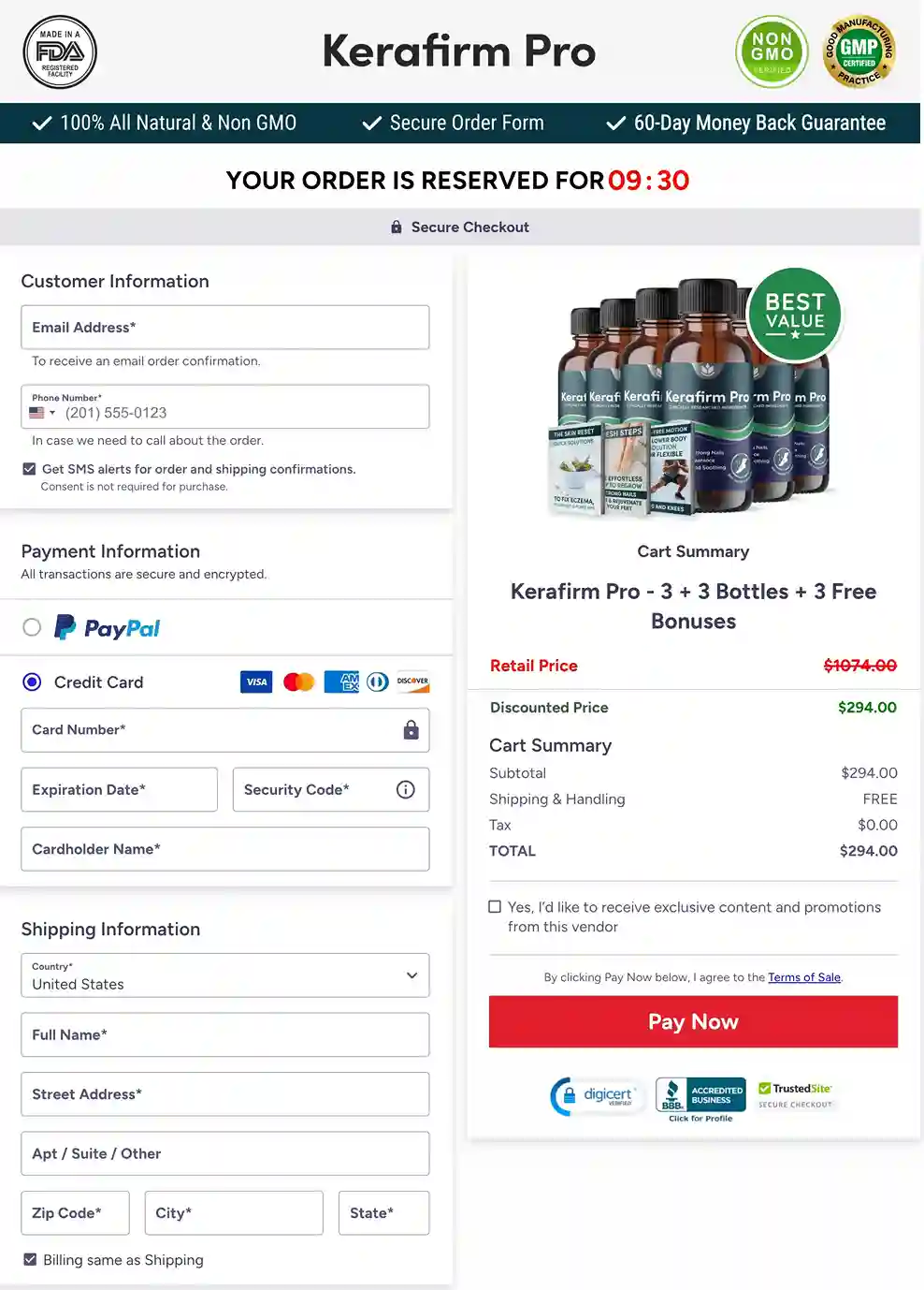 Kerafirm Pro Secure Payment via ClickBank